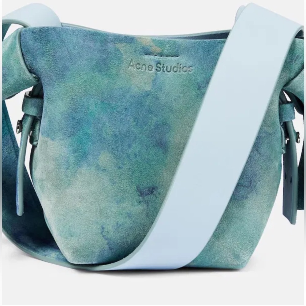 NWOT Acne Studios Micro Musubi Cloudy Suede Bag in multi blue